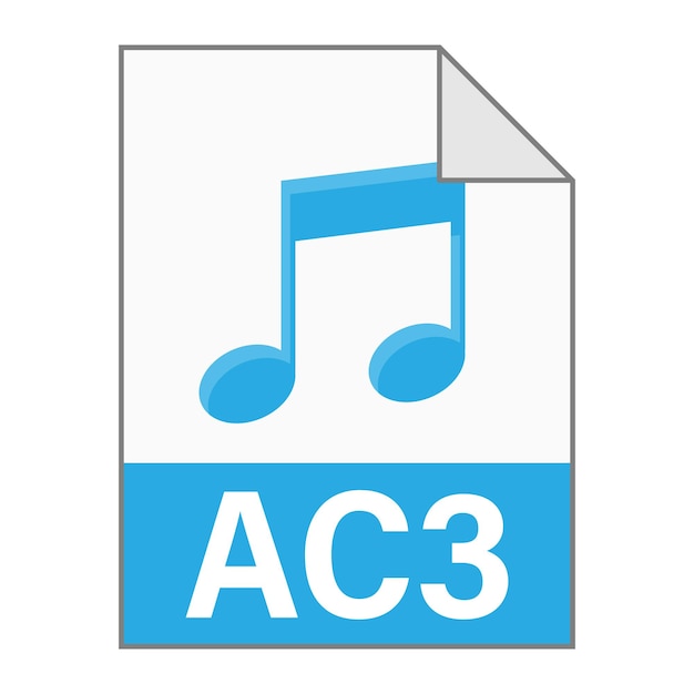 Modern flat design of AC3 file icon for web Simple style