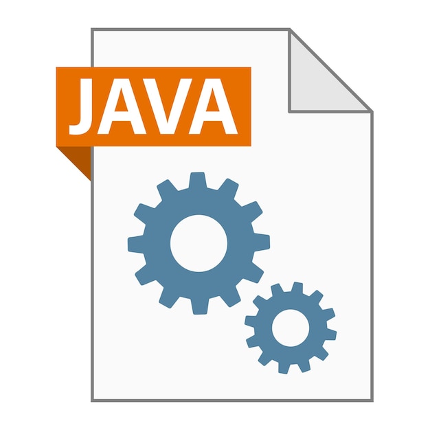 modern flat design of java file icon for web