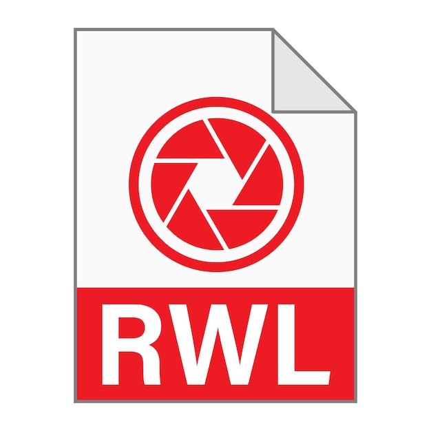 Modern flat design of RWL file icon for web Simple style