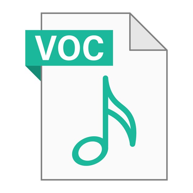 modern flat design of voc file icon for web
