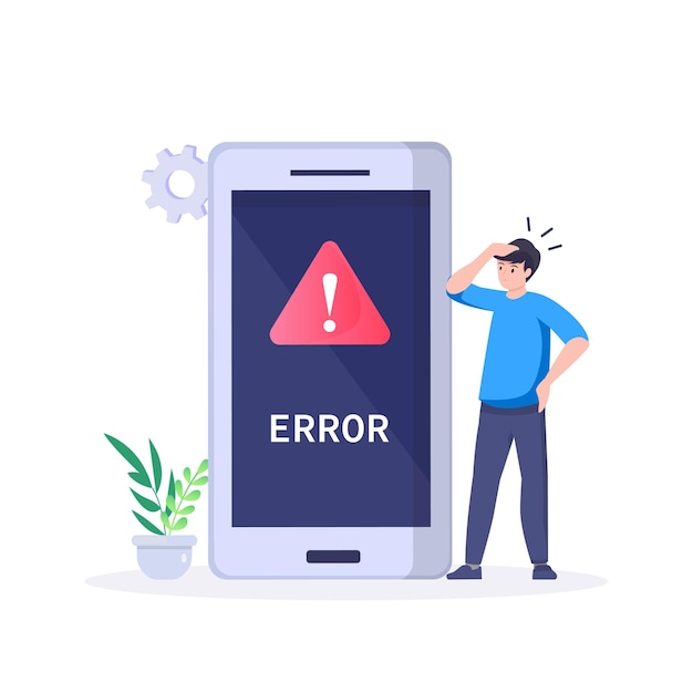 Modern flat illustration of verification failed and QR error