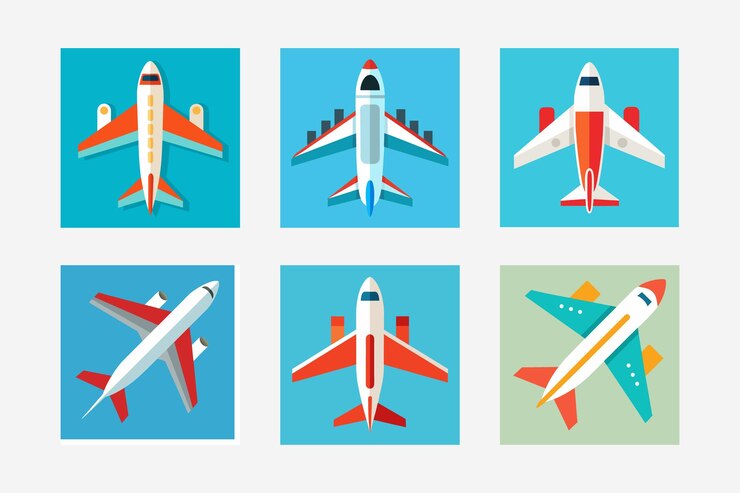 Modern Flight Vector Illustration Cartoon Clipart Line Art Design