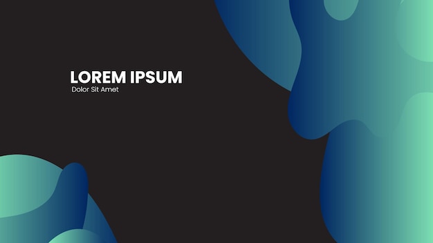 Modern Fluid Shape Vector Background with blue and green Gradient and Black Space