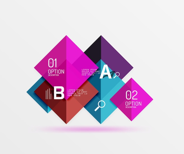 Modern flying square infographic Vector template background for workflow layout diagram number options or web design