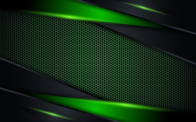 Modern futuristic black background combination with green technology diagonal