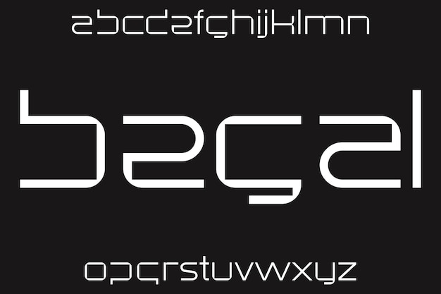 Modern futuristic lowercase font vector