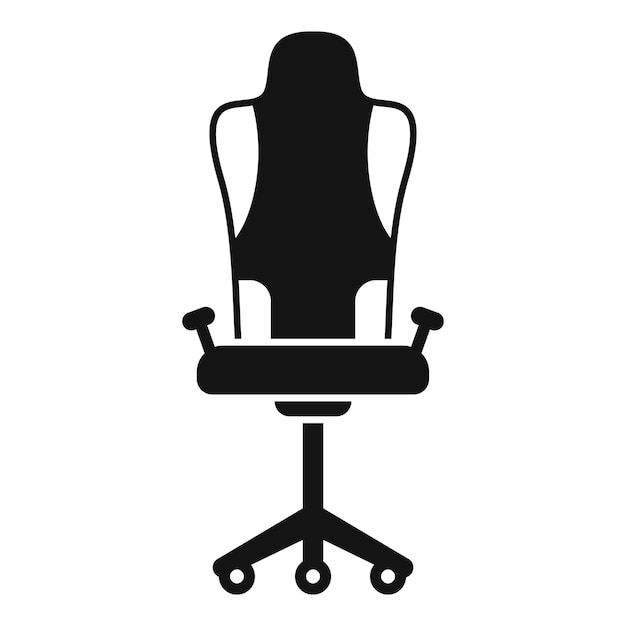 Modern gaming chair silhouette with wheels for streamers and pro gamers