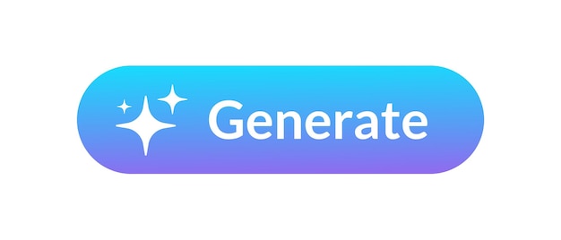 Modern Generate Button with a Vibrant Gradient Design Featuring Sparkling Accents Ideal for AIPowered Applications Content Creation Tools and Interactive Digital Interfaces