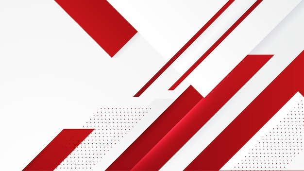 Modern geometric abstract red and white background