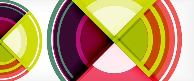 Modern geometric circles abstract background colorful round shapes with shadow effects