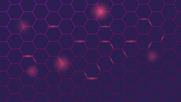 Modern geometric honeycomb grid with neon pink highlights digital tech wallpaper