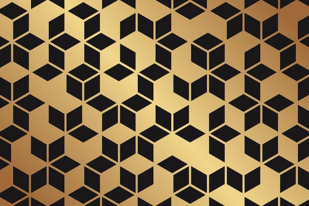 Modern geometric luxury background with golden rhombuses or cubes