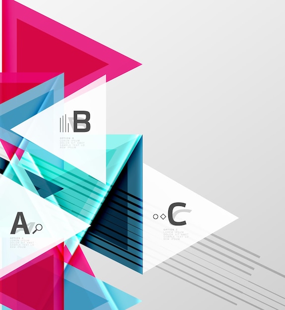 Modern geometrical triangle abstract background with sample text