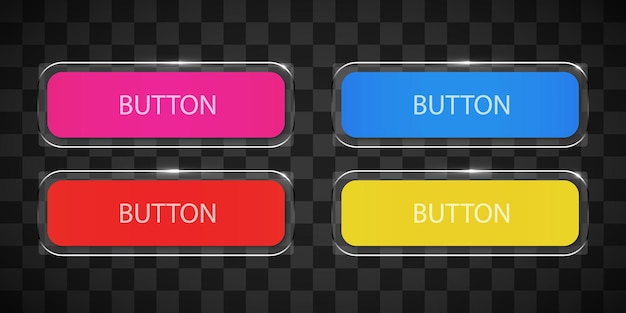 Modern glass buttons set