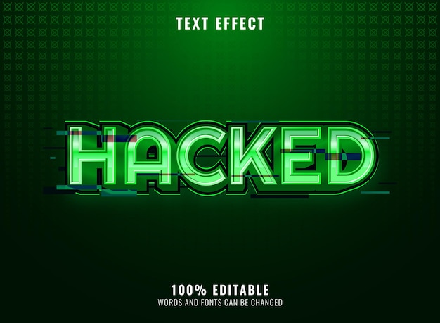 Modern glitch grön hackad skärm texteffekt