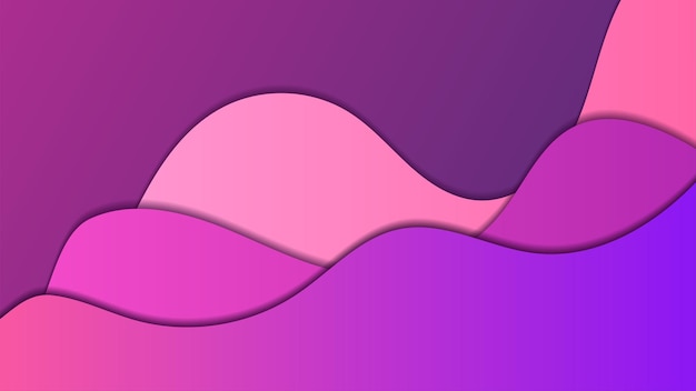modern glow abstract wave papercut violet background. geometric dynamic gradient purple wave shapes