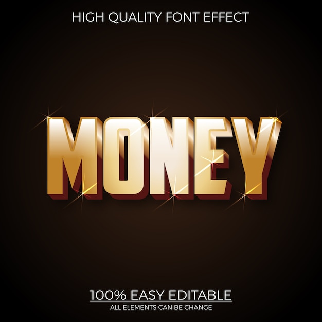 modern gold text style editable font effect