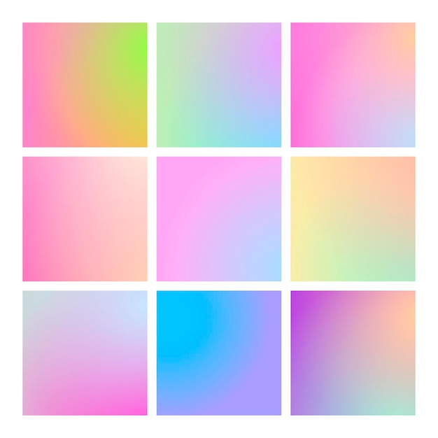 Modern gradient set with square abstract backgrounds