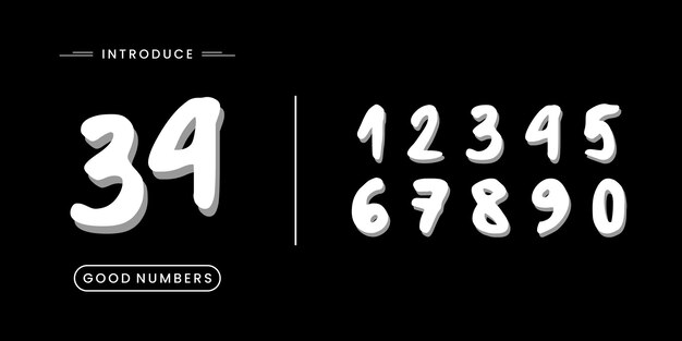 Modern Handwritten Number Set