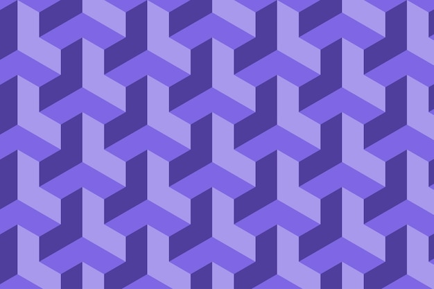 Modern Hexagonal Optical Illusion Pattern in Shades of Purple