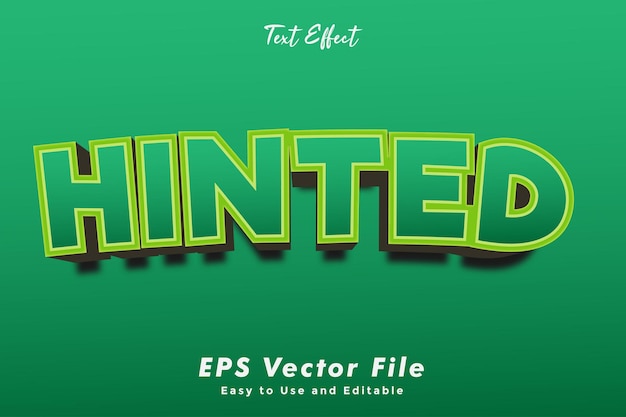 Modern Hinted text typography effect template