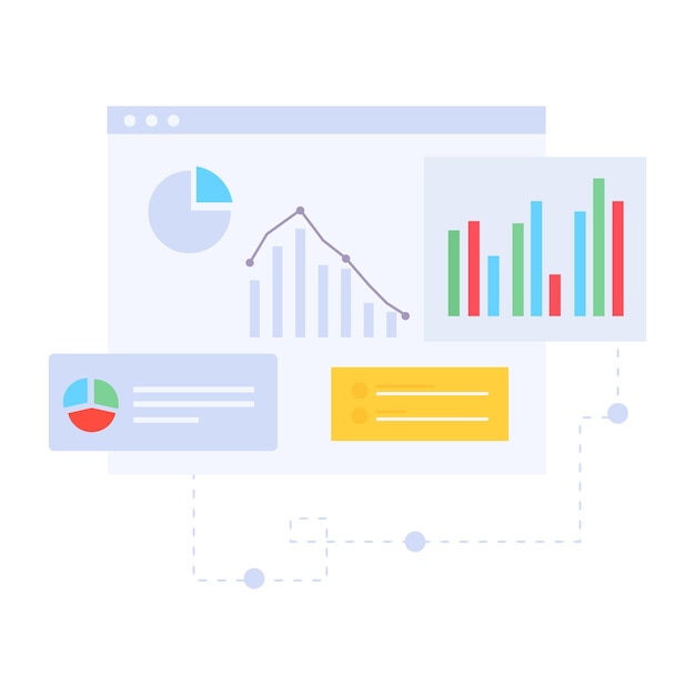 modern icon of data analysis in flat style