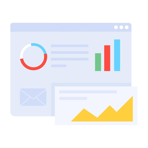 Modern icon of data analysis in flat style