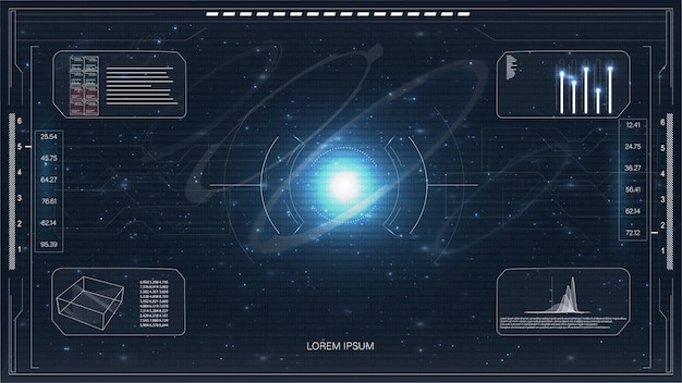 Modern icon with hud for game background design