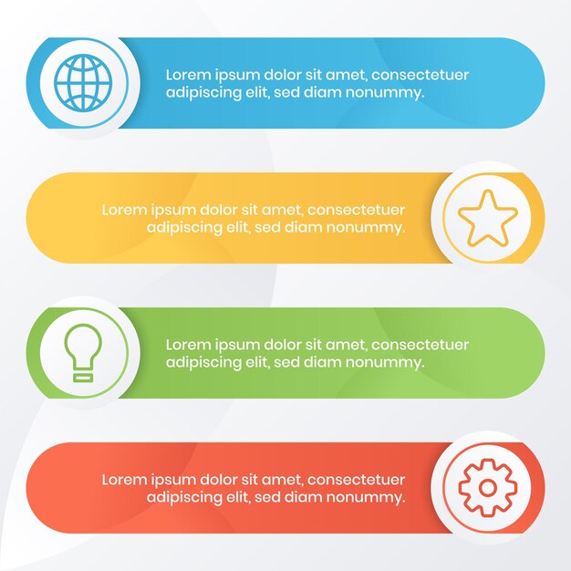 Modern infographic template with simple style and colorful gradients
