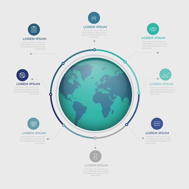 modern infographic with world design