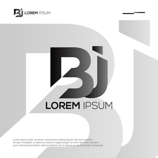 Modern Initials BJ Logo Design Ideas