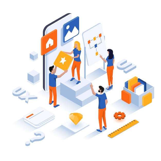 Modern Isometric Illustration  - Ui Concept