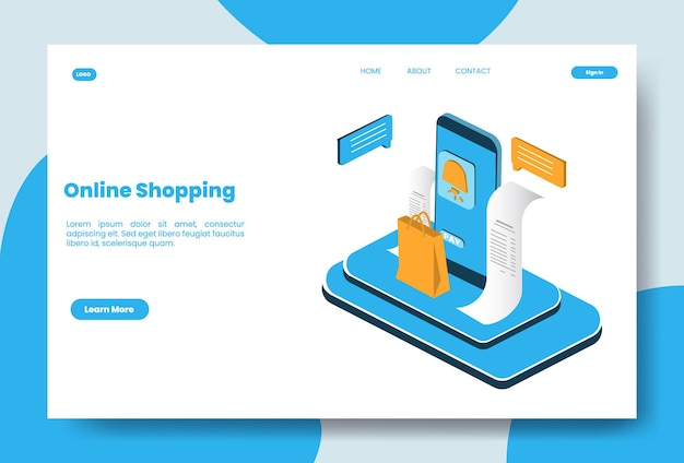 Modern isometric online shopping concept illustration