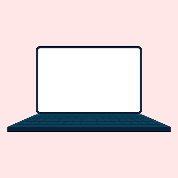 modern laptop mockup with blank screen illustration isolated