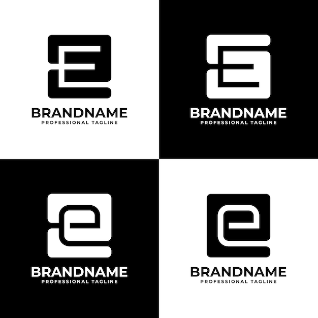 modern letter e logo set suitable for any business with e initial