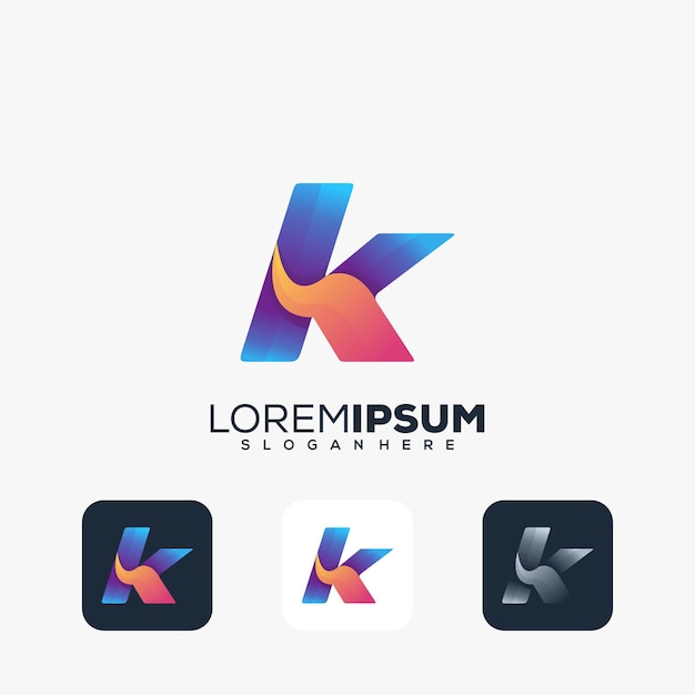 Modern letter k logo design