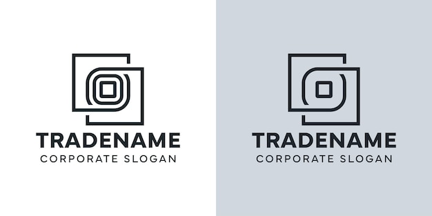 Modern Letter O with Double Square Logo for business with O initial