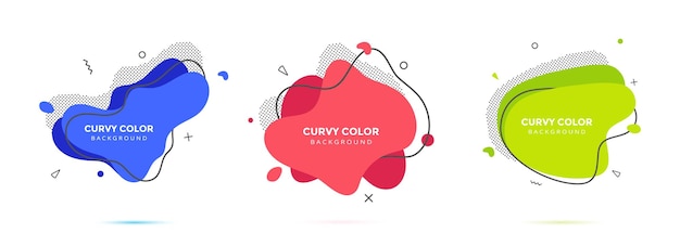 modern liquid abstract element graphic gradient flat style design fluid vector colorful illustration