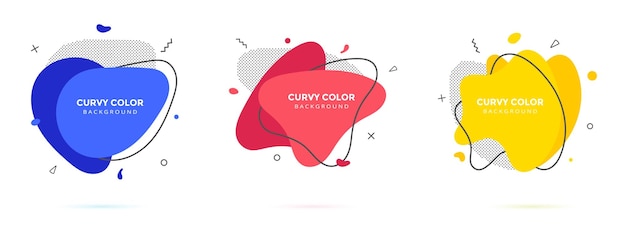 modern liquid irregular amoeba blob shape abstract elements graphic flat style design