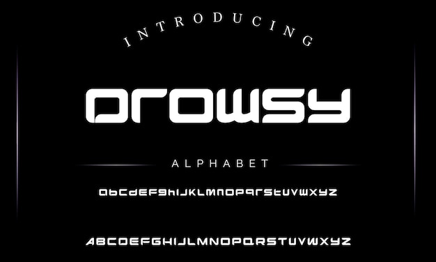 Modern minimal abstract alphabet fonts Typography technology electronic movie digital music