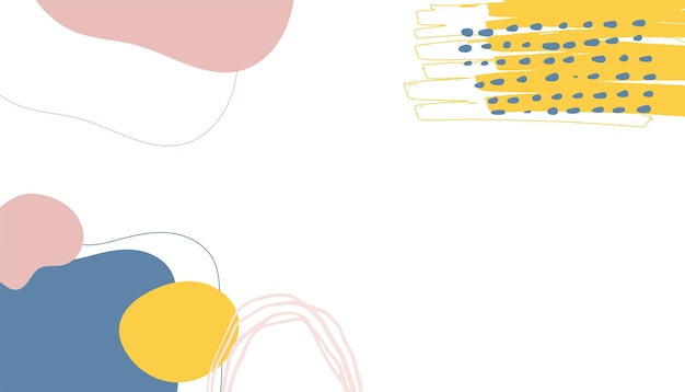 modern minimal colorful vector hand drawn organic shapes and textures. trendy contemporary design background with blob, liquid, floral, leave, and abstract shapes. tan, nude, beige, pink, blue color.
