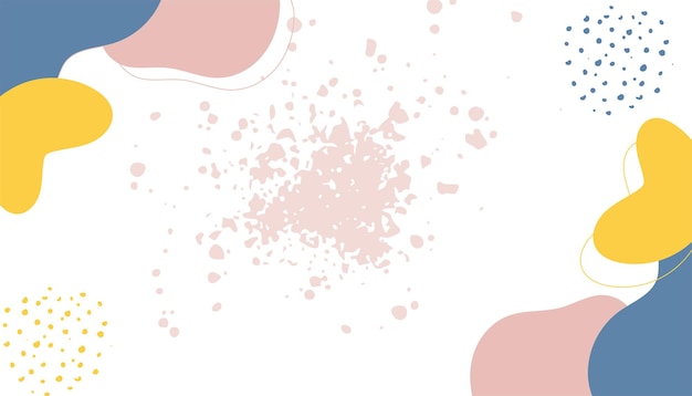 modern minimal colorful vector hand drawn organic shapes and textures. trendy contemporary design background with blob, liquid, floral, leave, and abstract shapes. tan, nude, beige, pink, blue color.
