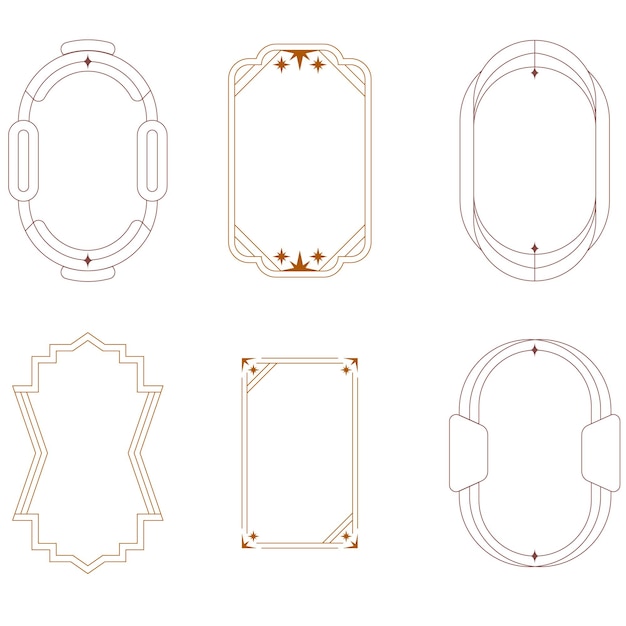 modern minimalist aesthetic line elements frames with stars geometric forms simple decorative