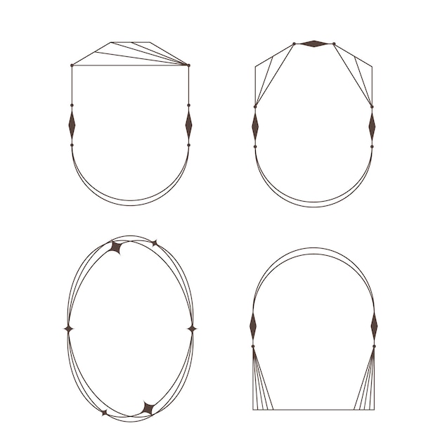 Modern Minimalist Aesthetic linear frames arcs stars and elements