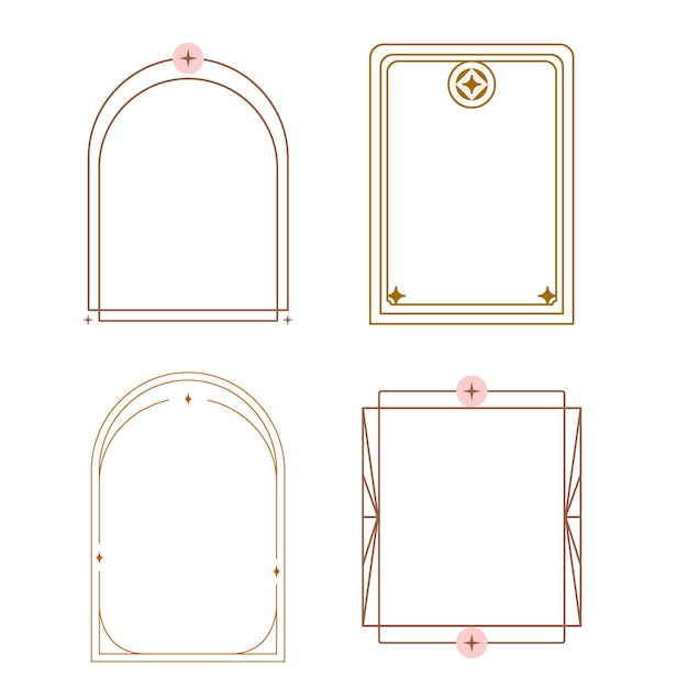 modern minimalist aesthetic linear frames arcs stars and elements