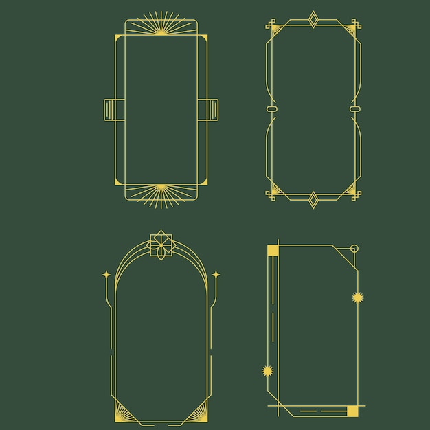 Modern Minimalist Aesthetic linear frames arcs stars and elements