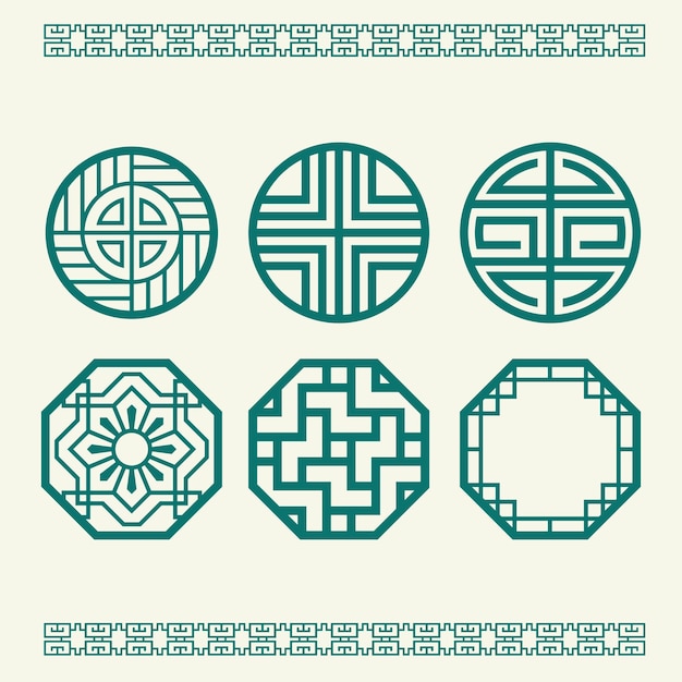 modern minimalist asian geometric pattern collection for design