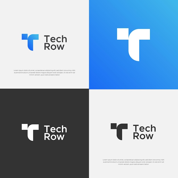 Modern monogram initial letter tr logo design template