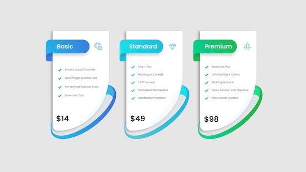 Modern Pricing Table Element