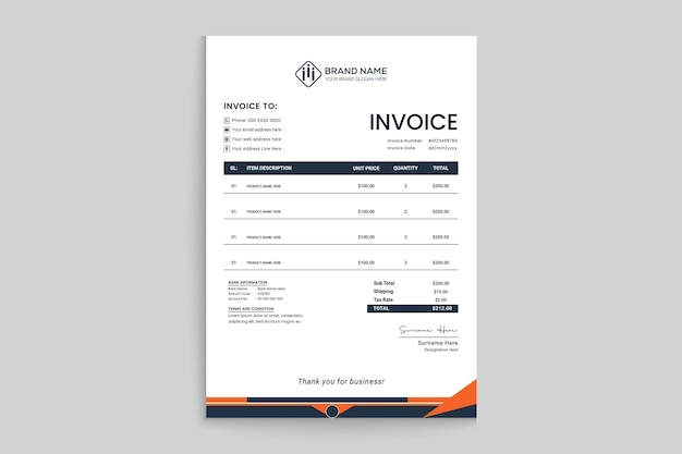Modern professional invoice template